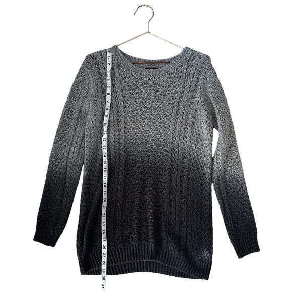 Topshop knit gray ombre dip dye sweater Sz 8 - Picture 4 of 8